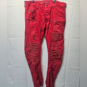 Rockstar Red Stacked Mens Jeans